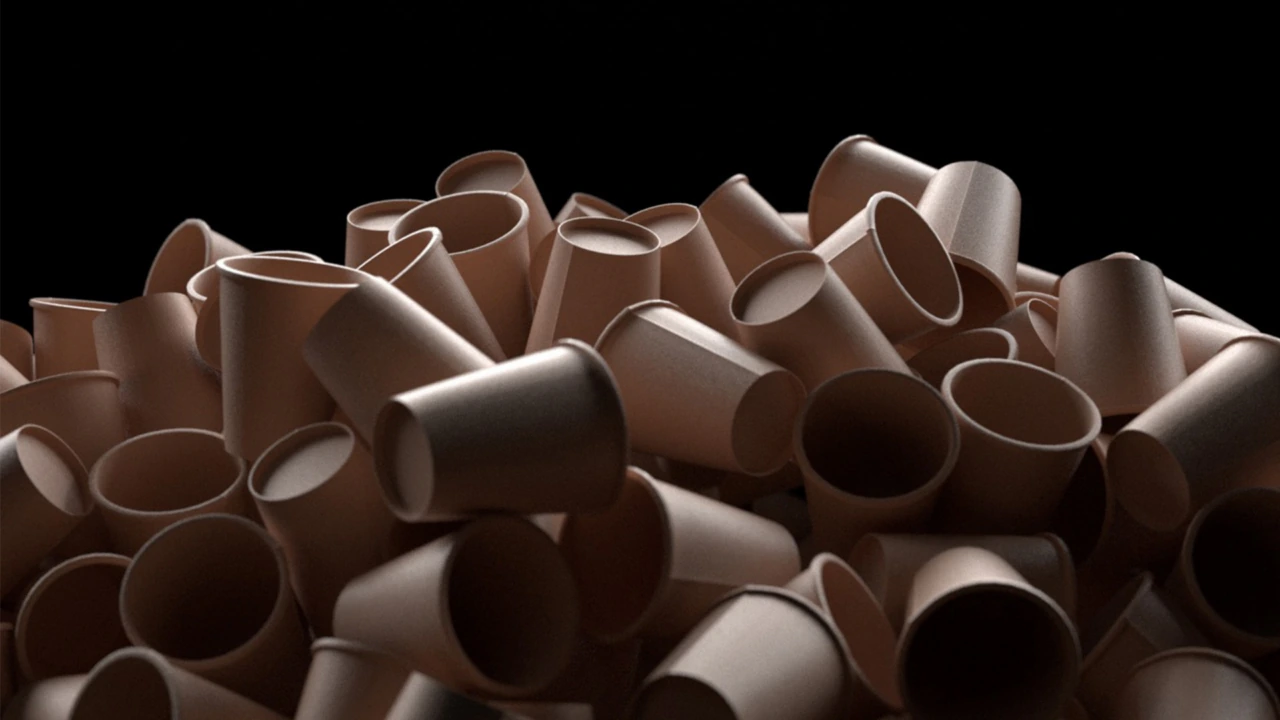 A bed of coffee cups