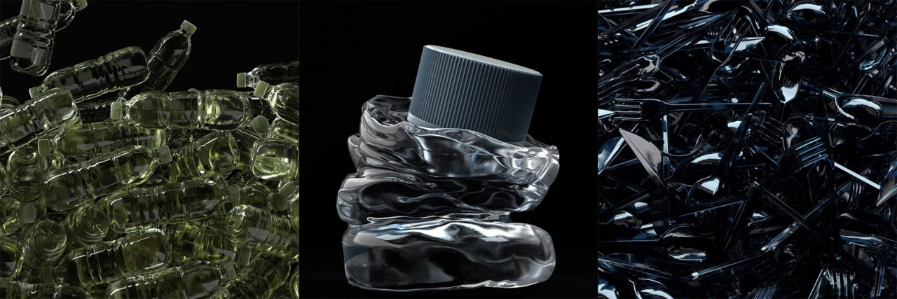 A squashed plastic bottle